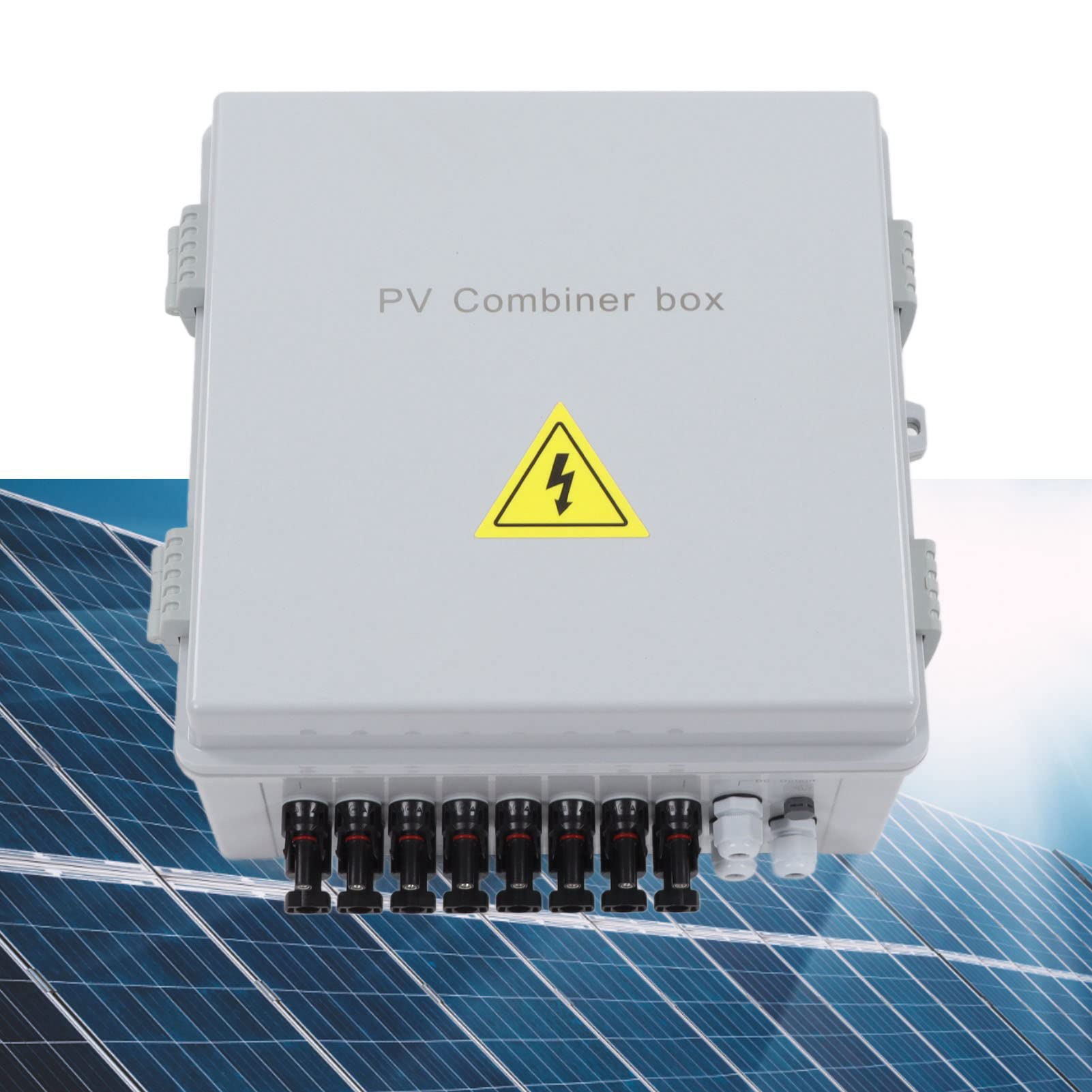 Solar Combiner Box, 8 String PV Combiner Box 10A Rated Current 80A DC Breaker Solar Combiner Box for Off Grid Solar, Power Distribution Blocks