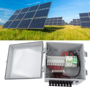 Solar Combiner Box, 8 String PV Combiner Box 10A Rated Current 80A DC Breaker Solar Combiner Box for Off Grid Solar, Power Distribution Blocks