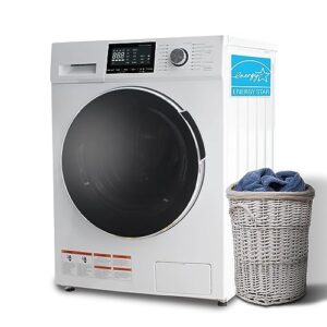 2-in-1 washer and dryer combo, 2.7 cu.ft 24 inch ventless all-in-one washing machine and dryer 120v for apartment rv dorm camper, front load compact small clothes washer with 16 laundry program