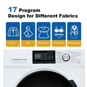 2-In-1 Washer And Dryer Combo, 2.7 cu.ft 24 inch Ventless All-In-One Washing Machine And Dryer 120V For Apartment RV Dorm Camper, Front Load Compact Small Clothes Washer With 16 Laundry Program