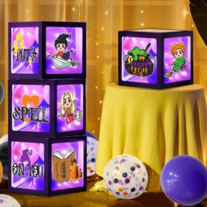 Hocus Pocus Party Decorations 4 Pieces Hocus Pocus Balloon Box with Purple LED Light Strings Hocus Pocus Decorations Hocus Pocus Party Supplies