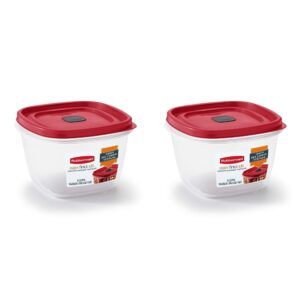 rubbermaid easy find lids 7-cup food storage and organization container, racer red (pack of 2)