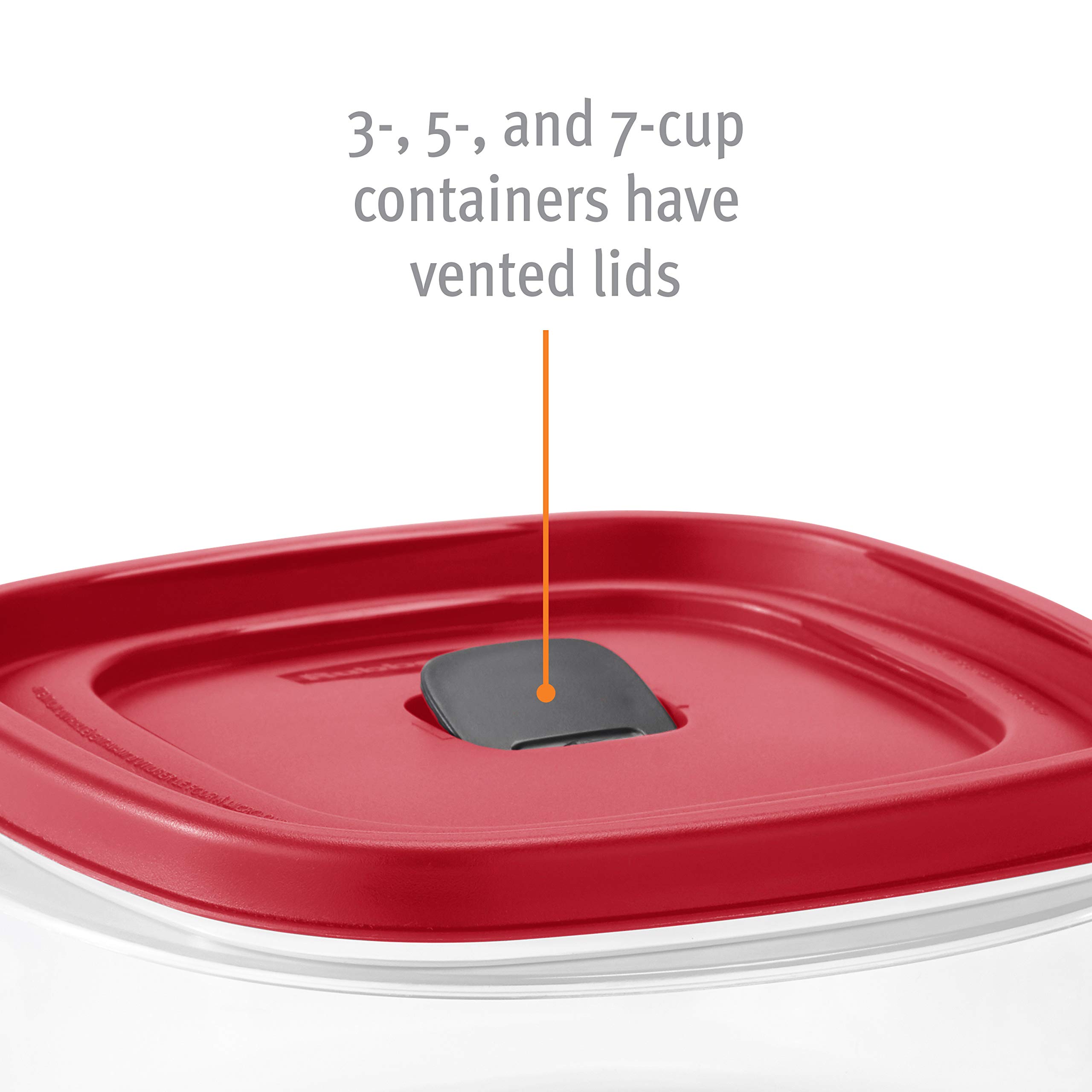 Rubbermaid Easy Find Lids 7-Cup Food Storage and Organization Container, Racer Red (Pack of 2)