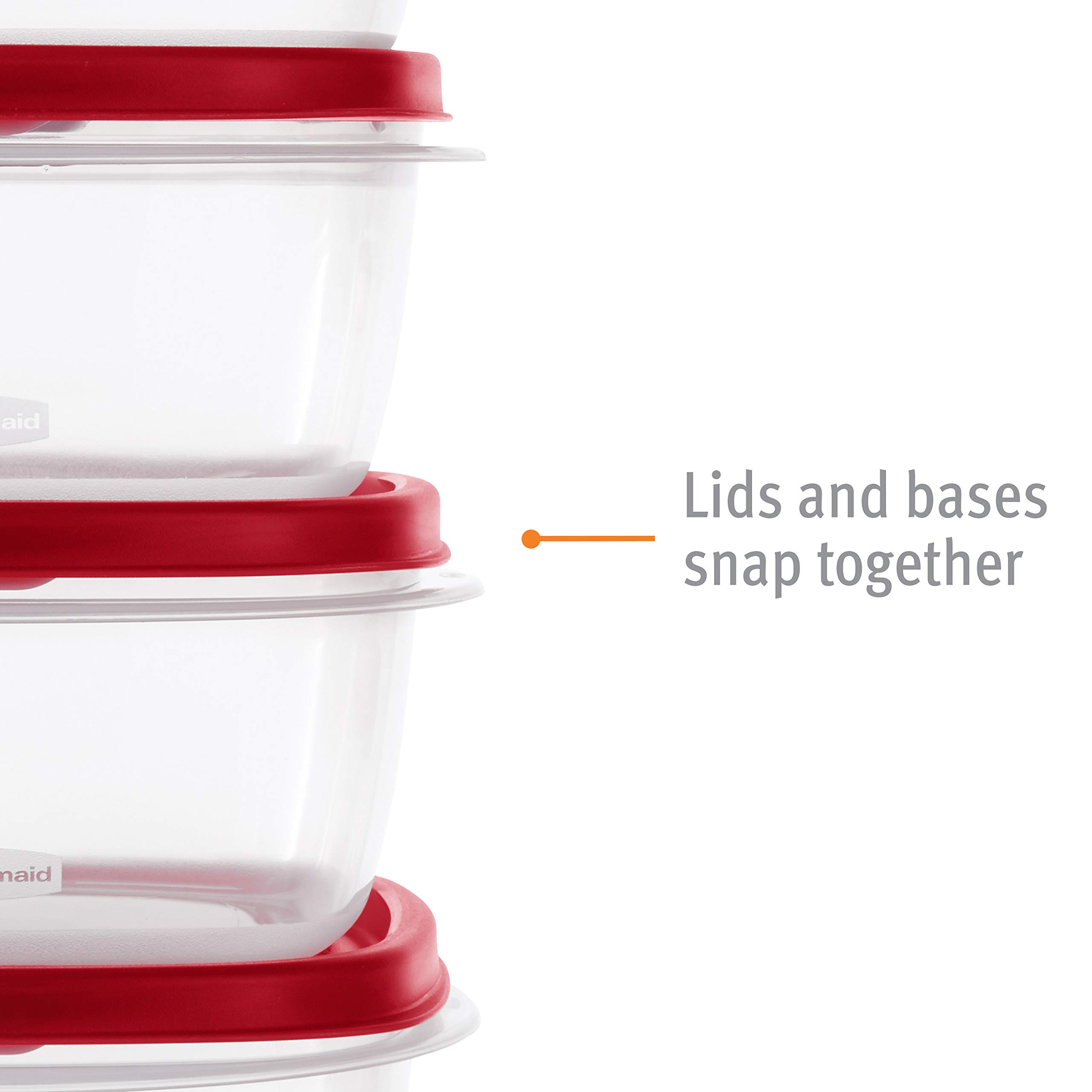Rubbermaid Easy Find Lids 7-Cup Food Storage and Organization Container, Racer Red (Pack of 2)