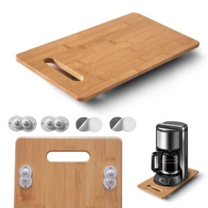 bamboo appliance slider sliding tray - 360° rotation sliding tray for coffee maker airfryer espresso machine food processor & mixer - 7.8''x15.4''