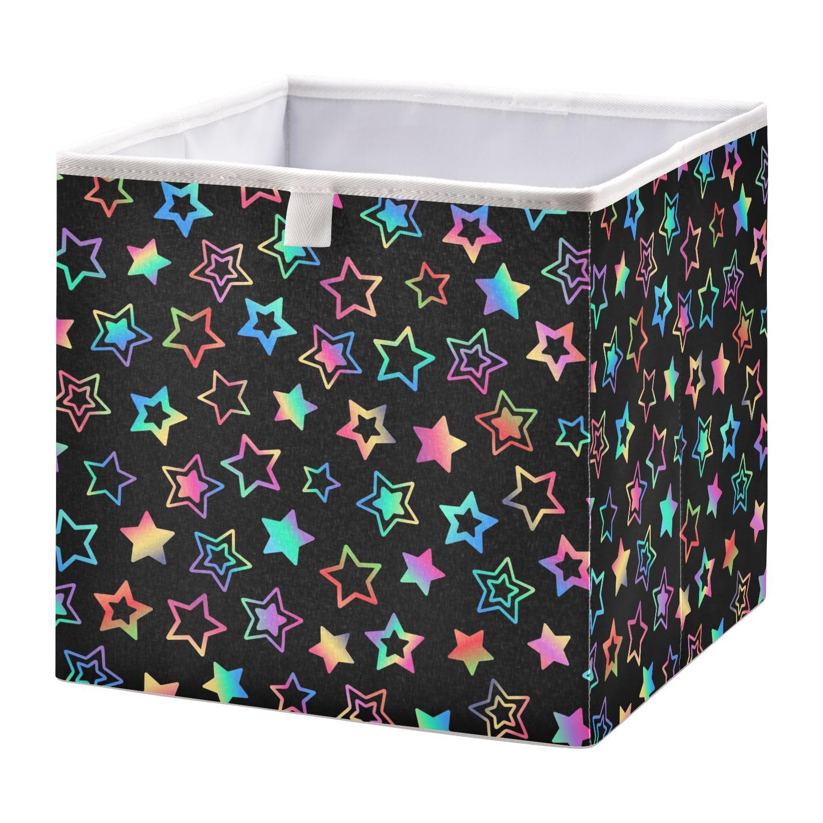 Kigai Storage Basket Gradient Stars Foldable Storage Bin 11 X 11 X 11 Inches Cube Storage Baskets Box for Shelves Closet Laundry Nursery Bedroom Home Decor