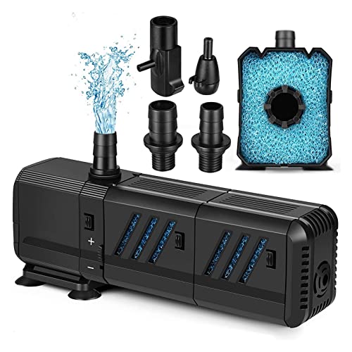 Electric Submersible Pump Oxygen Pump 4 In 1 Submersible Water Pump Ultra Quiet Oxygen Air Pump For Hydroponic Pond Fish Tank Sponge Filter Sump Pump (Color : 15W)