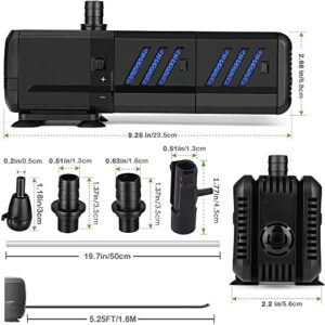 Electric Submersible Pump Oxygen Pump 4 In 1 Submersible Water Pump Ultra Quiet Oxygen Air Pump For Hydroponic Pond Fish Tank Sponge Filter Sump Pump (Color : 15W)