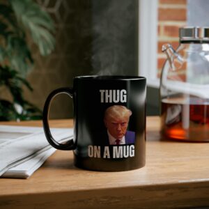 Thug on a Mug, Trump Mug Shot Mug, Funny Trump Gifts, Trump Indictment, Trump Gag Gifts, Trump Mug Shot Merch
