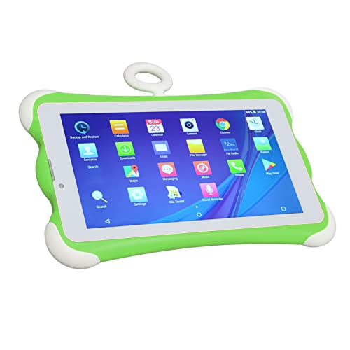 Haofy Kids Tablet 128GB Expandable Memory Dual SIM 7 Eye Protection 6000mAh Battery Green for School (US Plug)