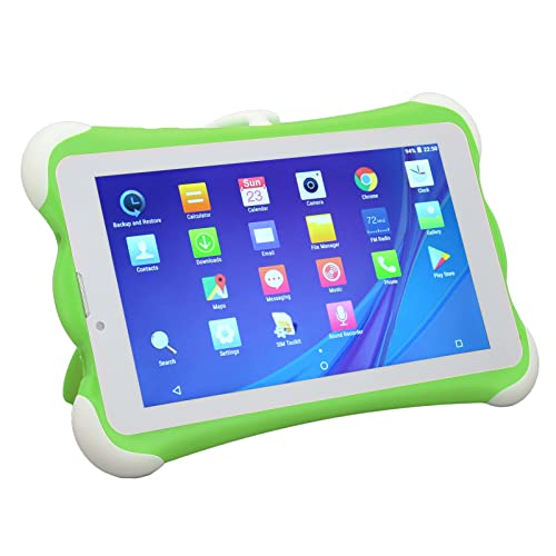 Haofy Kids Tablet 128GB Expandable Memory Dual SIM 7 Eye Protection 6000mAh Battery Green for School (US Plug)