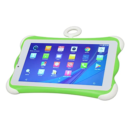 Haofy Kids Tablet 128GB Expandable Memory Dual SIM 7 Eye Protection 6000mAh Battery Green for School (US Plug)