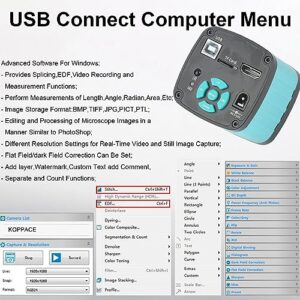 Microscope Camera, 400-700nm Wide Application High Definition Multimedia Interface Digital Industry Camera 100‑240VAC Adjustable LED Light for Industrial Use (US Plug)