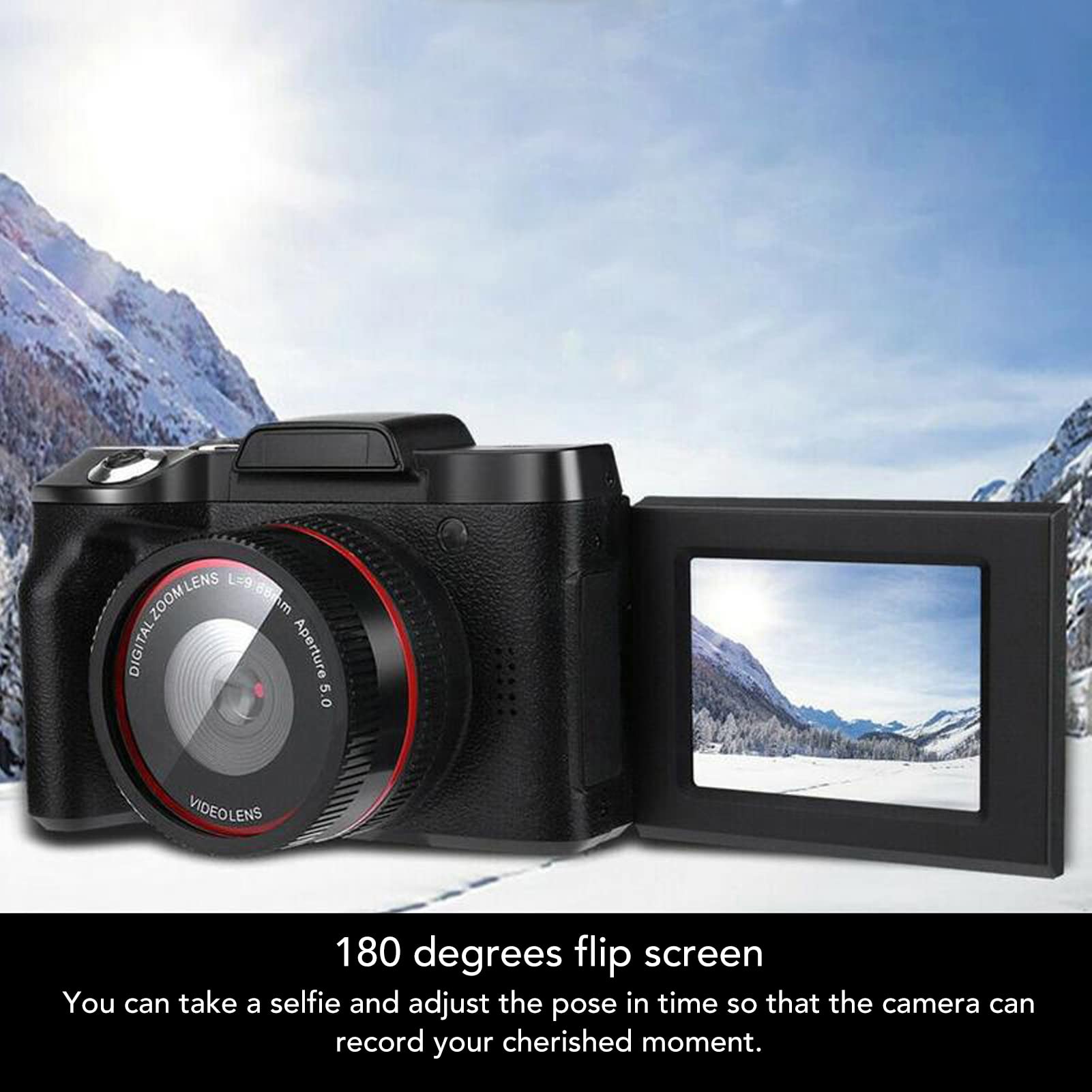 Digital Camera, 16MP Video Camera Camcorder, 1080P 180 Degree Flip Screen Compact Video Camera for Travel, Digital Camera, 16X Digital Zoom Vlogging Camera for Recording Daily Life