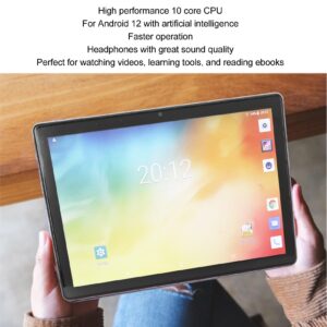 ICRPSTU Smart Tablet, 1920x1200 Resolution 12+256GB 100‑240V 8+20MP Dual Camera 5G WiFi Tablet with Earphones for Office (#3)