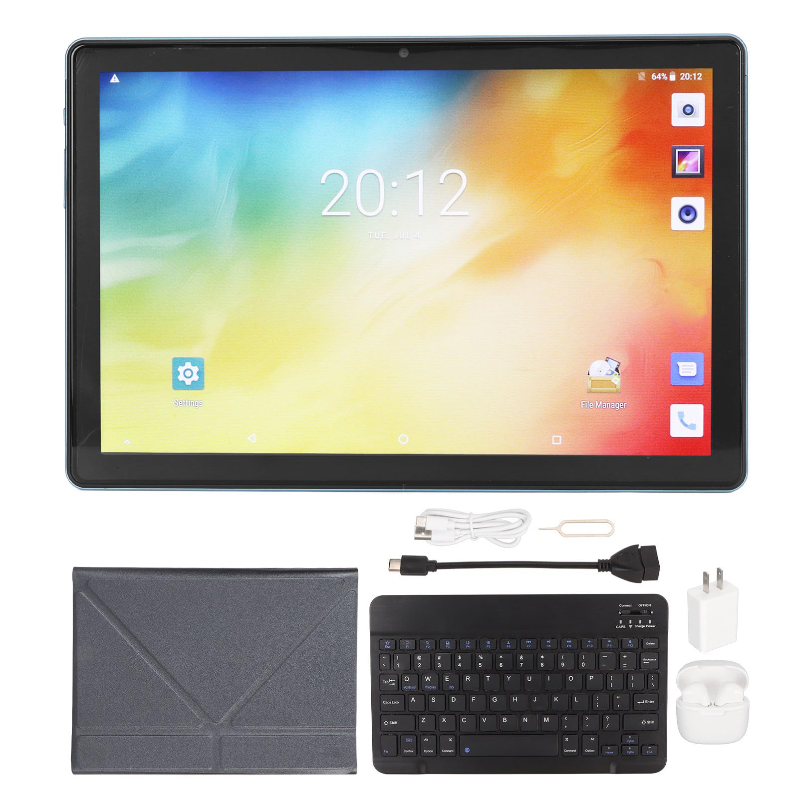 ICRPSTU for Android Tablet, Front Rear Camera 10.1in Screen Tablet for Home for Office (#1)