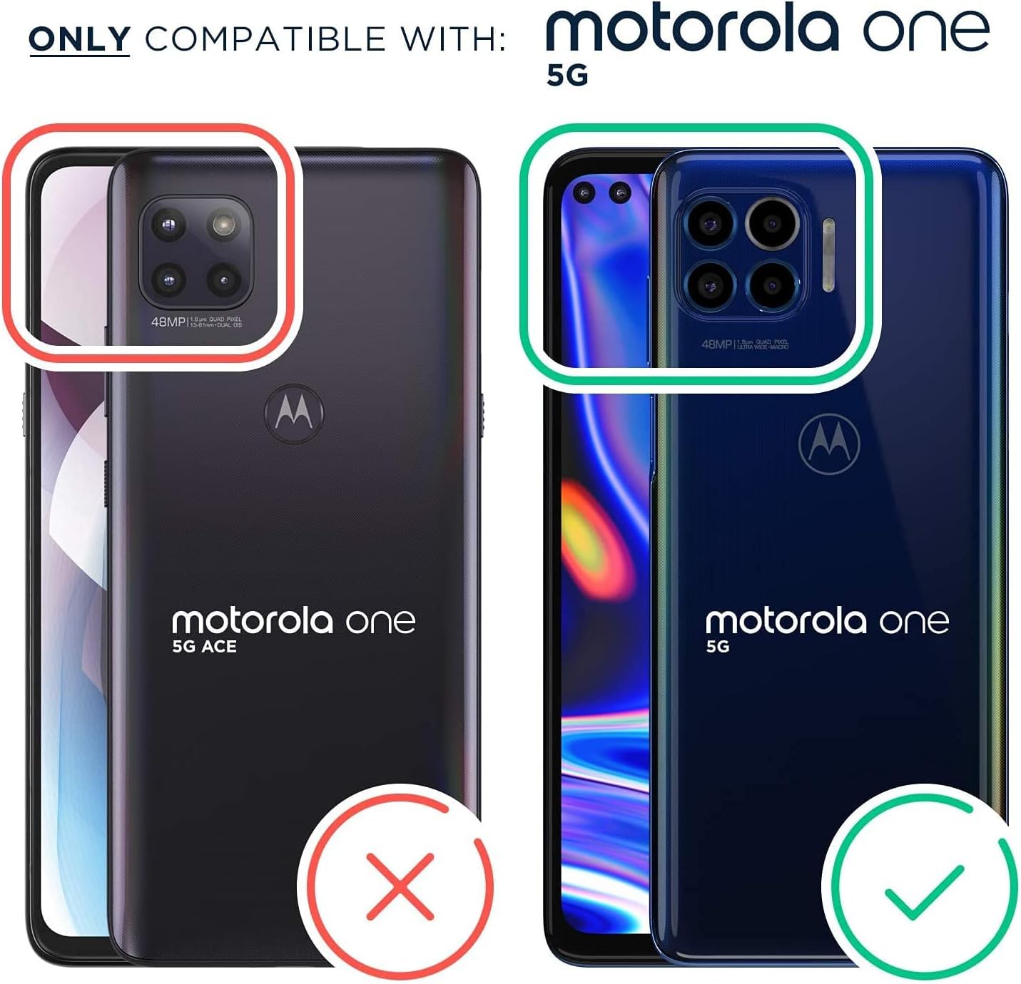 NZND Case for Motorola Moto One 5G / 5G UW/G 5G Plus with [Built-in Screen Protector], Full-Body Protection Bumper, Shockproof Protective, Impact Resist Case Cover (Black Marble)