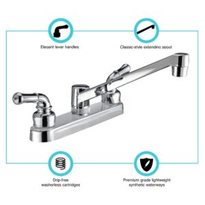 Pacific Bay PB-K14CP Kitchen Sink Faucet with Classic Levers - Metallic Plating Over ABS Plastic (Polished Chrome)