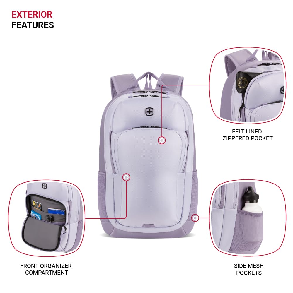 SwissGear 8171 Laptop Backpack, Lavender/Light Purple, 18.5 Inches