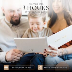 The Motion Books (PERSONALIZED) | Customized Luxury Linen Bound Video Book | Custom Video Album | Up to 3 hours of video, 7” IPS Display, 4GB of memory & Rechargeable Battery