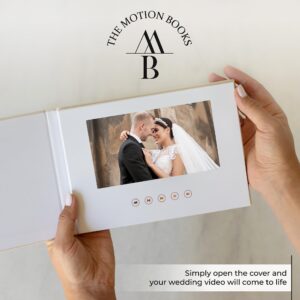 The Motion Books (PERSONALIZED) | Customized Luxury Linen Bound Video Book | Custom Video Album | Up to 3 hours of video, 7” IPS Display, 4GB of memory & Rechargeable Battery