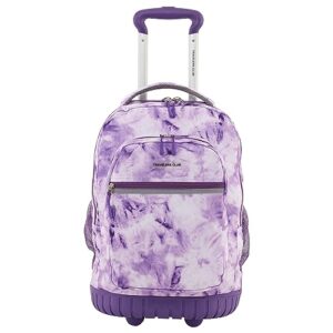 travelers club rolling backpack, tie dye, 20 inch with laptop compartment