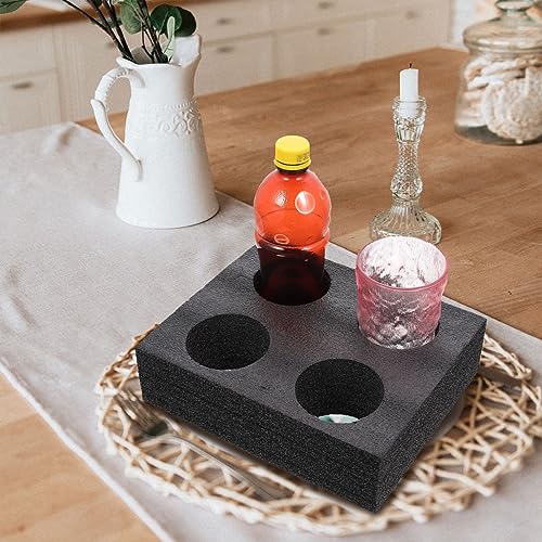 2pcs Knitted Cotton Cup Holder Foam Cup Carrier Takeout Packing Supply Takeout Cup Carrier Coffee Drinks Takeout 4-Cup Tray epe Foam Composite Pearl Cotton Coffee Cup re-usable