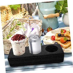 5pcs Milk Tea Cup Holder Take Out Fixing Trays 3 Cup Foam Holder Take Out Drink Holder Pearl Wool Drink Tray Drink Holder Tea Carrier Pearl Cotton Storage Rack Disposable re-usable