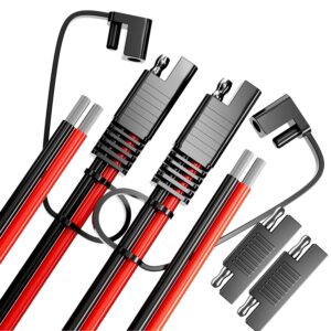 2pack solar cable extension, berlat 14awg 30cm automotive dc power extension for solar battery connection and transfer, and automotive batteries transfer etc-with protective cover