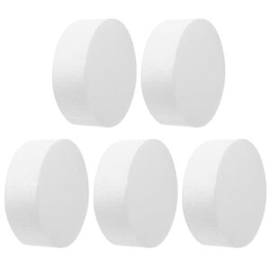 Tofficu 10 Pcs Foam Disc Foam Cake Model Cake Practice Foam Cake Circles Cake Rounds Cake Practice Model Cake Round Foam for Crafts Material Foam Child Unique White