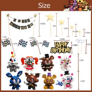 Monsles 26Pcs 5 Nights Cake Topper Set Five Nights Fredys Party Supplies Freddy Chica Bonnie Birthday Decorations Party Favors Halloween Decor