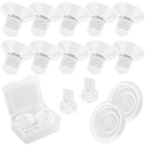 erkoon 14pcs flange inserts 13/15/17/19/21mm for 24mm flange/shield, compatible with momcozy s9/s9 pro/s12/s12 pro wearable breast pump, reduce 24mm tunnel down to correct size, bpa free inserts