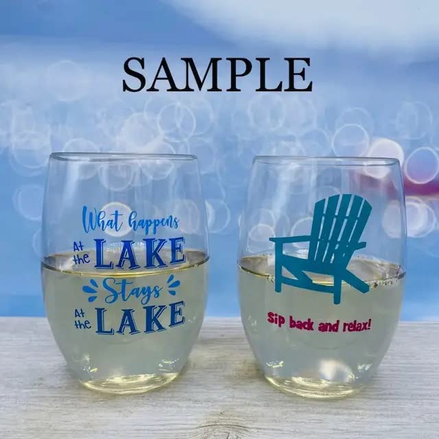 Set of 2 Wine-Oh! Stemless Shatterproof PLASTIC 16 oz Printed Wine Glasses Made in the USA in Gable Box Packaging, Great Gift (COLLEGIATE NOTRE DAME-INSPIRED)