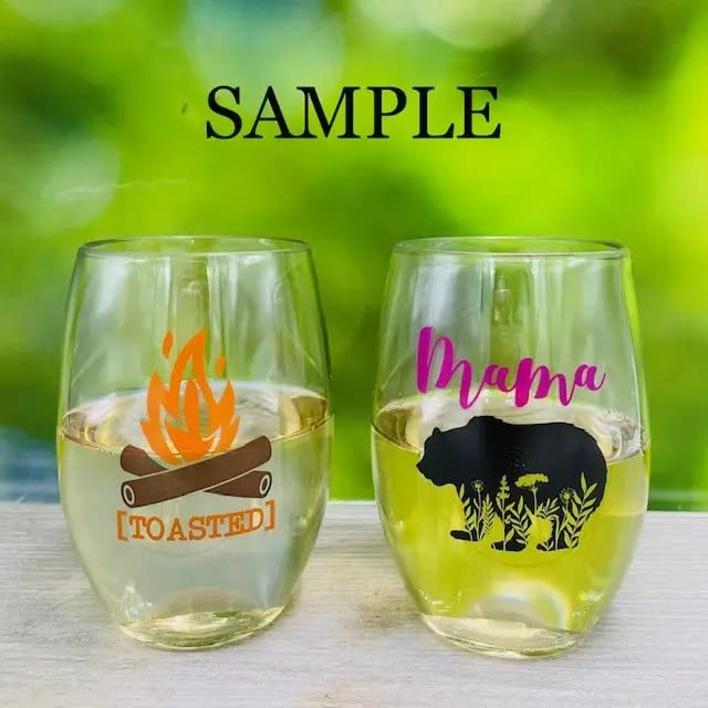 Set of 2 Wine-Oh! Stemless Shatterproof PLASTIC 16 oz Printed Wine Glasses Made in the USA in Gable Box Packaging, Great Gift (COLLEGIATE NOTRE DAME-INSPIRED)