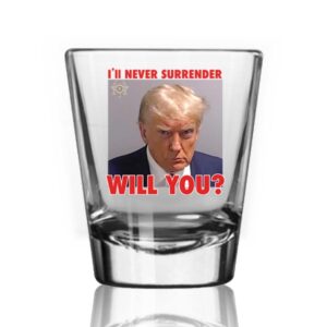 patriots cave - trump mugshot shot glass | trump lovers gift | gift for him (2 oz)
