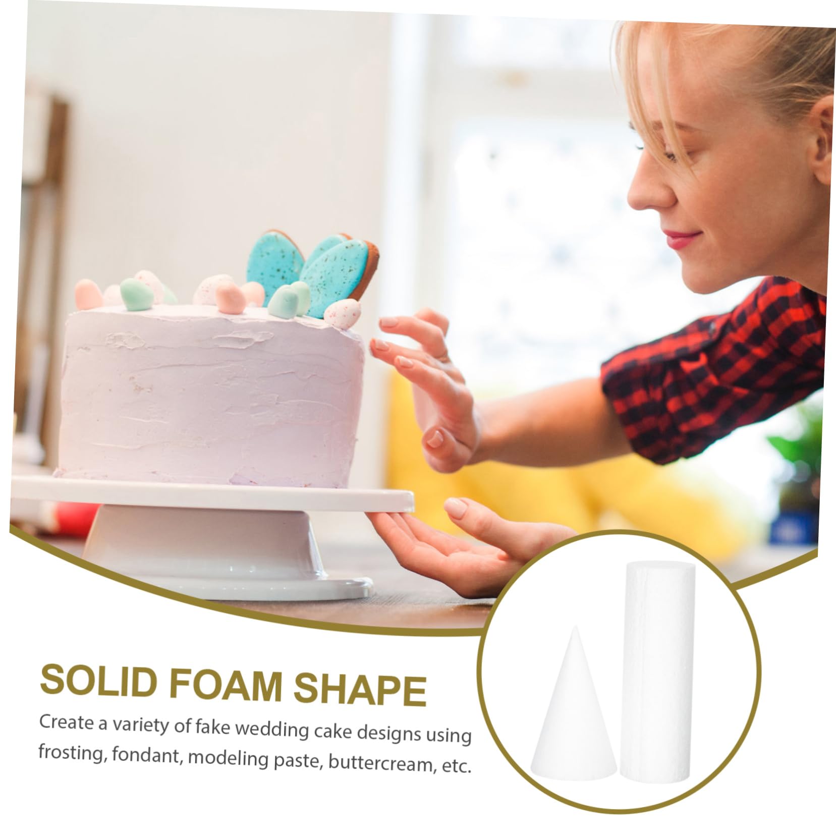 NOLITOY 1 Set Bakery Foams Cake Round Foam Cake Dummies Cake Foam Rounds Bakery Dummy Cake Foams Cake Modelling Foams Cake Adornment Foam Cake Rounds White Party Supplies Fake Cake