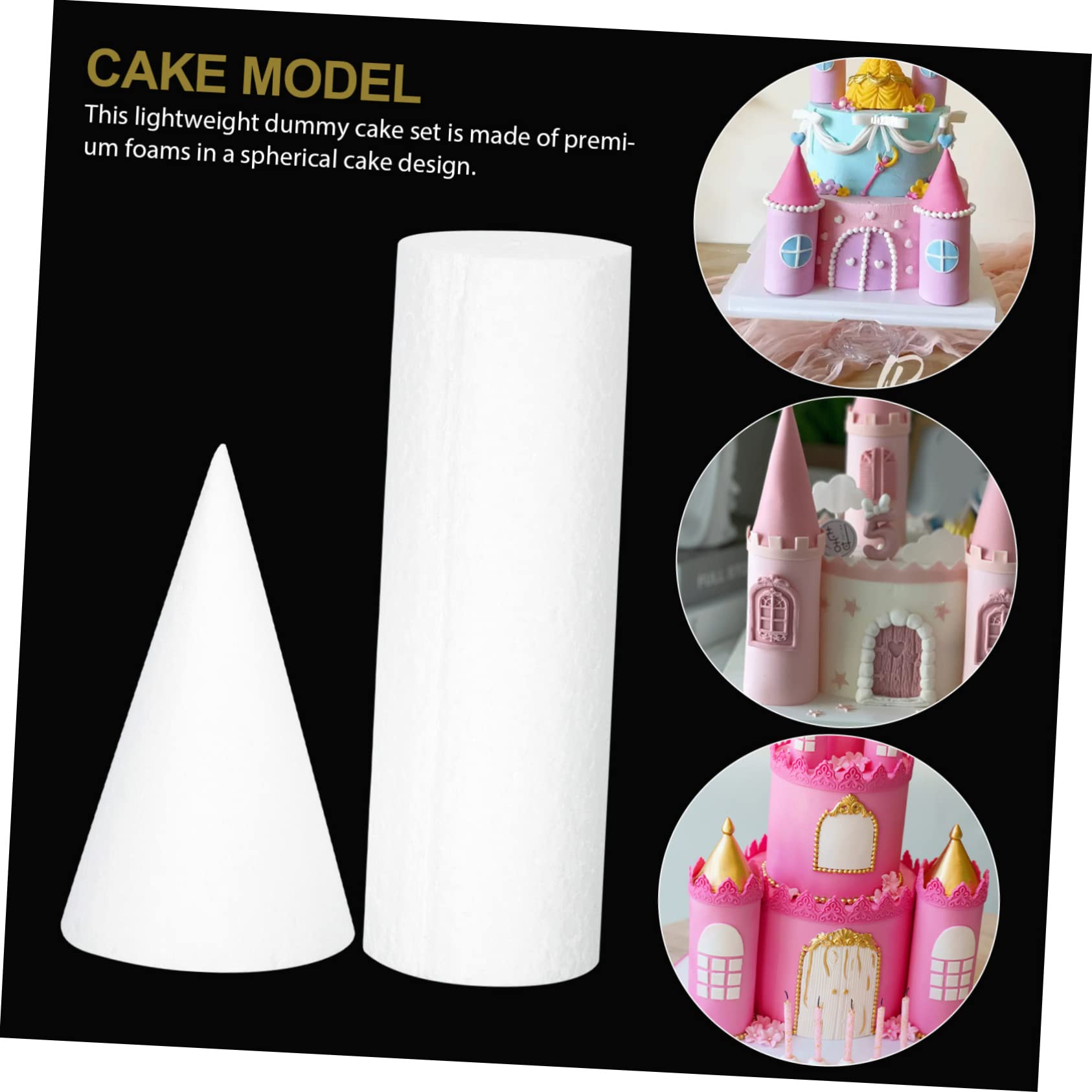 NOLITOY 1 Set Bakery Foams Cake Round Foam Cake Dummies Cake Foam Rounds Bakery Dummy Cake Foams Cake Modelling Foams Cake Adornment Foam Cake Rounds White Party Supplies Fake Cake