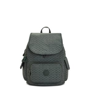 kipling city pack small printed backpack sign green emb