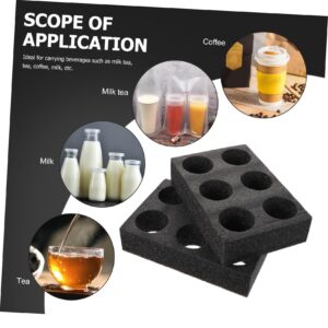 6 pcs Milk Tea Drink Cup Holder Foam Drink Carrier Holder Trays take Out Drink Holder car Items Coffee Cup Carrier Portable Drink Drink Milk Tea Cup Commercial Pearl re-usable