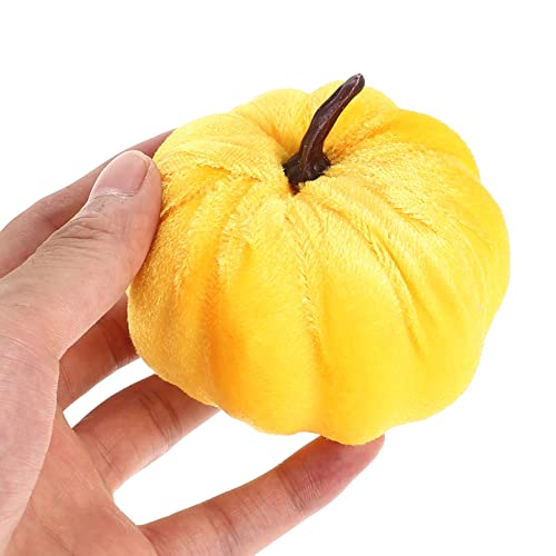 Garneck 18 Pcs Fabric Pumpkin Ornament Thanksgiving Table Decor Fall Harvest Pumpkins Mini Fake Pumpkins Farmhouse Pumpkin Halloween Kitchen Decor Pumpkin Decor Vegetable Miniature Foam