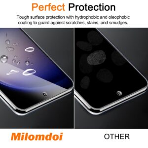 Milomdoi 3 Pack Screen Protector for Samsung Galaxy S23 Plus 6.6 Inch with 3 Pack Tempered Glass Camera Lens Protector, Ultra 9H Accessories, Case Friendly, Mounting Frame, 2.5D Curved - HD