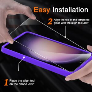 Milomdoi 3 Pack Screen Protector for Samsung Galaxy S23 Plus 6.6 Inch with 3 Pack Tempered Glass Camera Lens Protector, Ultra 9H Accessories, Case Friendly, Mounting Frame, 2.5D Curved - HD