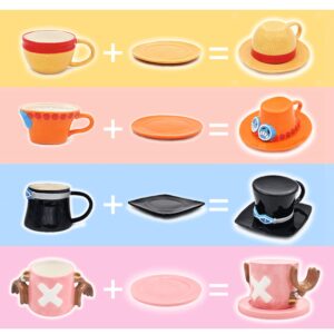 Roffatide Anime Coffee Mugs Portgas·D· Ace Hat Ceramic Coffee Tea Milk Cup Office Cup Gift or Souvenir for Christmas Birthday