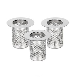 cnsznat bathtub drain cover, bathroom sink strainer, hair catcher for shower drain and floor drain, deep stainless steel sink strainer，fit hole size from 1.55" to 1.8", depth than 1.97",3 pack (1.3”)