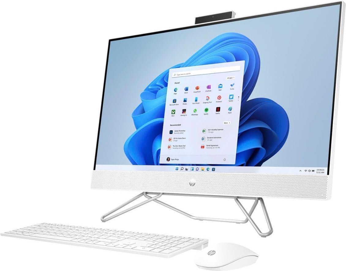 HP 27" Touchscreen All in One Desktop Computer, 27" Touch FHD, 8 Core AMD Ryzen 7 Processor, 32GB DDR4 RAM, 1TB SSD, WiFi, Bluetooth, 1080P Webcam, Wireless Keyboard and Mouse Combo, Windows 11 Home