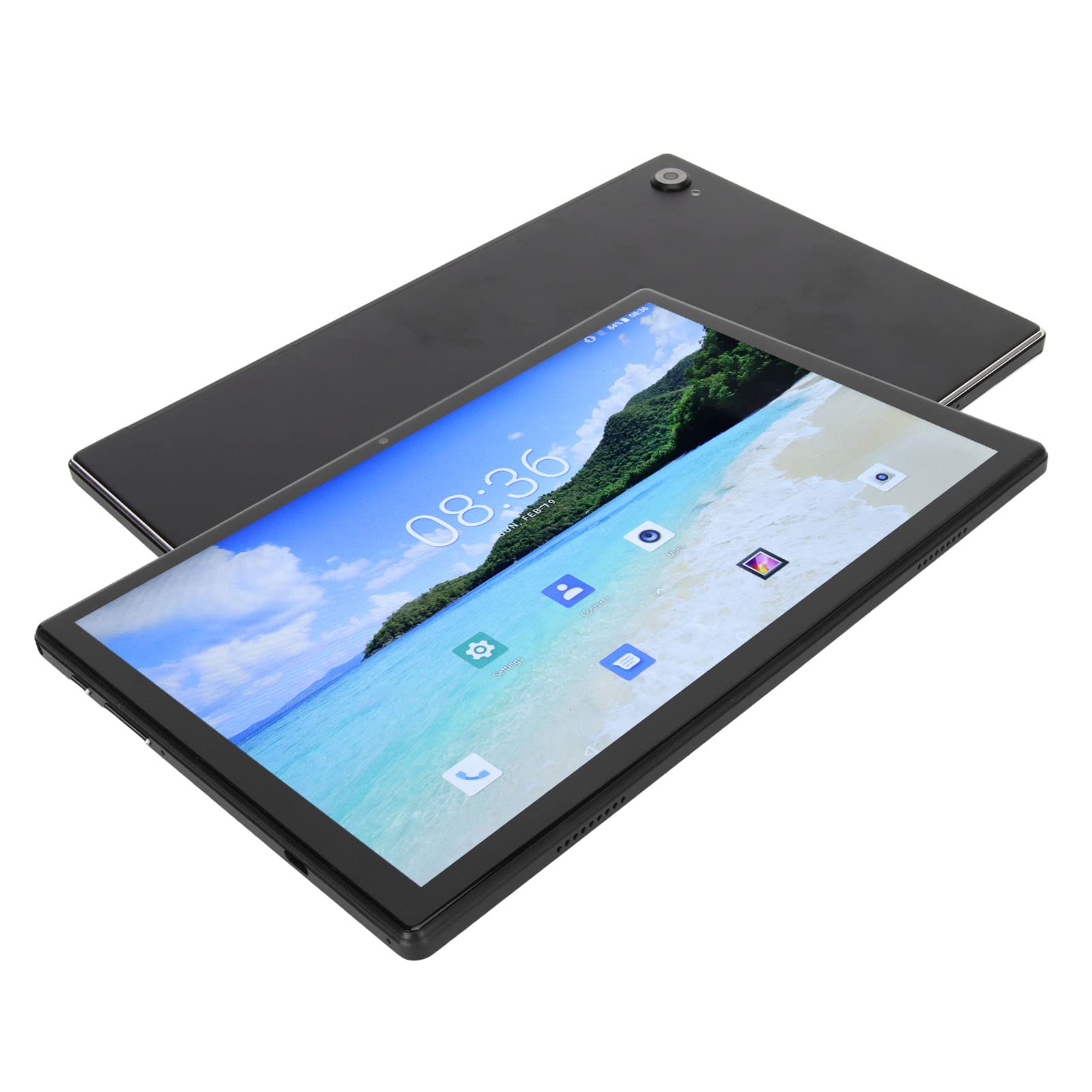 10.1 Inch Smart Tablet, 128GB Expandable 2 in 1 Stereo Dual Speakers Front 5MP Rear 13MP Tablet PC for Office (US Plug)