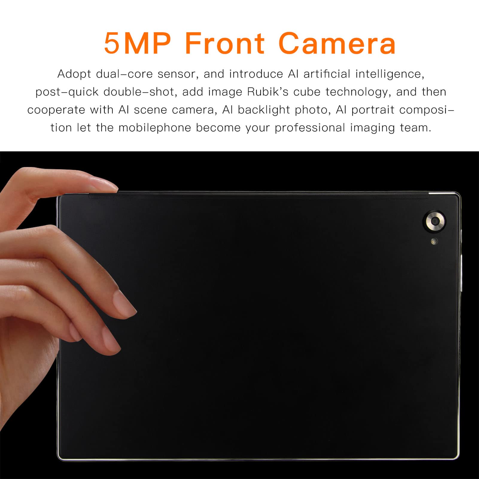 10.1 Inch Smart Tablet, 128GB Expandable 2 in 1 Stereo Dual Speakers Front 5MP Rear 13MP Tablet PC for Office (US Plug)