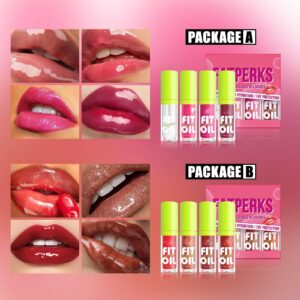 MAEPEOR Lip Gloss Set 4 Colors Ultra-Hydrating Moisturizing Glossy Lipgloss Kit Non-Sticky Long Lasting Nourishing Lip Oil with Big Brush Head （Color 0401 (Color M0402)