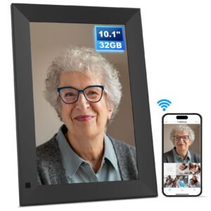 arktronic 10.1 inch wifi digital picture frame 32gb, smart digital photo frame with hd ips touch screen, easy to use, instantly share photos/videos via app or email, gift for grandparents