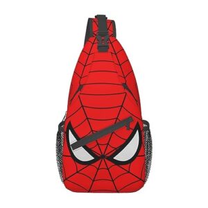 super hero sling bag red lightweight fanny backpack durable crossbody shoulder bag for men women travel hiking work